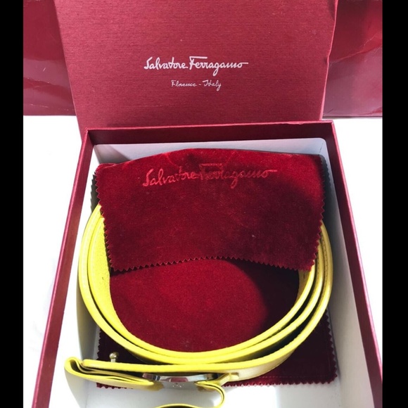 Salvatore Ferragamo Womens Belt Leather Yellow 41 main image 6